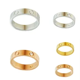 Par unisex designer manschettskruv stål legering guld mode smycken kärlek ring rostfritt lyx klassisk blekning nagelpläterad silver kristall y9yc#