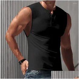 MENS TANK TOPS 2023 Gymkläder Män träning Topp Bodybuilding Vest Mesh Fitness Sleeveless Shirt Sports Basketball Drop Delivery Appar Dhrcl