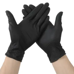 Gloves 100PCS Of Disposable Black Nitrile Gloves Safety Tools For Household Cleaning Latex Free Antistatic Gardening Gloves