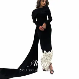 Aileen Black 3d Frs Saudi LG 슬리브 우아한 고급 저녁 Dres 숙녀 가운 파티 여성 2024 Dr Recepti Weddings w5pz#