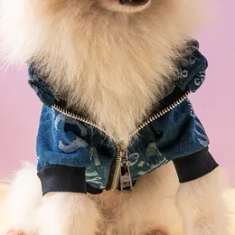 Denim Dog Clothes Fashion Märke Fall Winter Fashions Lux Pet Coat Jarre Aero Bull Schnauzer Dogs Jacket