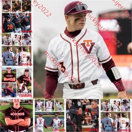 Virginia Tech Hokies Beyzbol Forması Naughton Chris Cannizzaro Carson Demartini Carson Jones Jack Hurley Christian Martin Özel Formaları