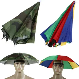 Berets Outdoor Kopf Regenschirm Hut Anti-Regen Anti-Sonne Kopfbedeckung Sonnenkappe faltbar Angeln Golf Radfahren Wandern Camping Schatten