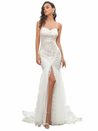 elegante abito da sposa con scollo a cuore senza spalline 2024 Ever Pretty of Lace Fishtail silhouette crema da sposa donna Dr W0k3 #