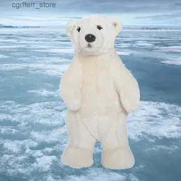 Fyllda plyschdjur Livsliknande Standing Oso Polar Bear Plush Toy Cute Animal Fill Polar Bear Childrens Doll Room Decoration Childrens Birthday Gift240327