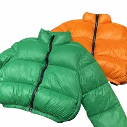 Yozou Design Inverno Verde Arancione Cappotti imbottiti Trapuntati Zip Up Warm Bomber Giubbotti Donna Oversize Solid Outwear Parka Ragazze 53j7 #