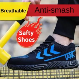 أحذية جديدة Safty Shoes Man Man تعمل antismash التنفس القابلة للتنفس العمل الأحذية الرياضية الرجال الأحذية غير الرسمية السلامة