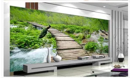 Wald Bach Trail Landschaft 3D-TV-Hintergrund Wandgemälde 3D-Tapete schöne Landschaft Tapeten4525792