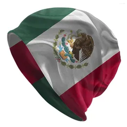 Berets National Flag Skullies czapki Bandera de Mexico cienki kapelusz sport sportowy czapki dla mężczyzn kobiety