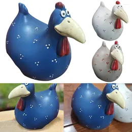 Decorative Figurines Rooster Chicken Decoration Funny Fence Sitting Ornament Resin Big Mouth Statue Versatile For Outdoor Garden Yard