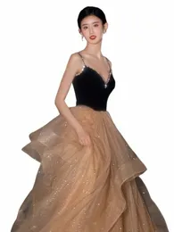 Abendkleid High-End Light Luxus Nische 18 Erwachsene Geschenk Geburtstag Princ Dr Abend Host Hosenträger Y Dr e7nK#