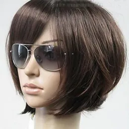 Wigs Hairjoy Woman Vogue Brown Straight Short Hair Hair Bows free