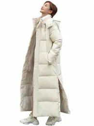 Pinkyisblack 2024 NOWOŚĆ X-LG z kapturem parkas fi zima kurtka zimowa swobodnie gruby w dół płaszcz zimowy Kobiety ciepła warstwę 18EP#