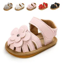 Sandals Kidsun Baby Sandals Flower Graden Park Summer Outdoor Look-Lop-Lop Flat Rubber Sole Anti Slip First Walkers Infant Shoes 240329