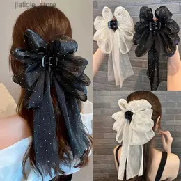 Hair Clips Large Bow Hair Claw Clips for Women Fashion Super Fairy Hairpins Korean Elegant Ponytail Hair Claws Sweet Hair Accessories New Y240329