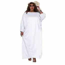 Haoohu Womens Dr Size Dr Batwing Sleeve luźne proste lg dres maxi fi vestidos letnie stroje K2WJ#