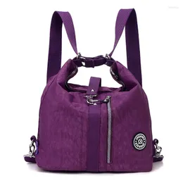 Saco multifuncional impermeável mochila feminina sacos de ombro para viagens mão casual náilon bolsa feminina sac um principal