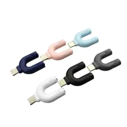 Cell Phone Adapters U-Shaped Headphone Plug Convenient Microphone Type C 2 In 1 Connector Adapter Type-C O Splitter One Divide Into Tw Ot0Ov