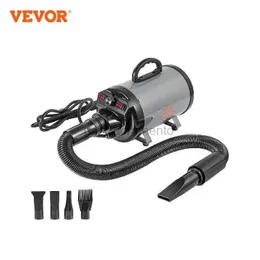 Hair Dryers VEVOR 2000W/2.7HP Dog Blow Dryer Adjustable Speed Temperature Control with 4 Nozzles and Extendable Hose for Pet Hair Grooming 240329