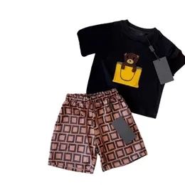 Luxusdesigner-Marke Baby Kids Clothing Sets Classic Brand Clothes Anzüge Kinderkinder Sommer Kurzärmel Brief Schriftzeichen Shorts Mode 100cm-150cm N05