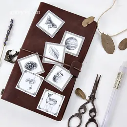 Gift Wrap 45 Pcs/lot Black White World Mini Paper Sticker Decoration DIY Diary Planner Scrapbooking Label Kawaii Stationery
