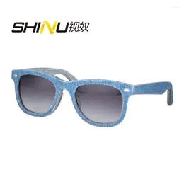 Occhiali da sole Denim Uomo Occhiali da vista polarizzati da donna Acetato Panno misto Occhiali moda abbinati Jeans da donna