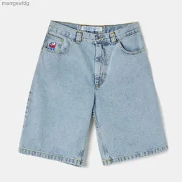 Kvinnors shorts Big Boy Y2K Pants Harajuku Gothic Hip Hop Cartoon Embroidery Baggy Jean New Men Women Clothing High midje 240329