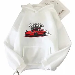 Felpa con cappuccio da uomo Drift Jdm da donna Dr MX5 Iniziale D taglie forti Felpa Anime Mazda Stampata Auto Miata Street Wear T3uM #