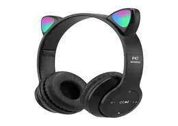 Trådlöst spel i öronfoner de ouvido huvudtelefon BT50 Vattentät vikbar headset P47 P47M Cat Ear Hörlurar Earphones3077855