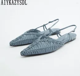 Casual Shoes 2024 Gladiator Sandalias Cut Hollow Out Sandals Causal Flat Woven Women Summer Beach Slippers Oxfords Mules Slides