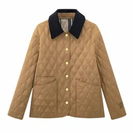 autunno e inverno nuova marca da donna giacca imbottita in cotone cappotto rombico manica lg top allentato per le donne B92V #