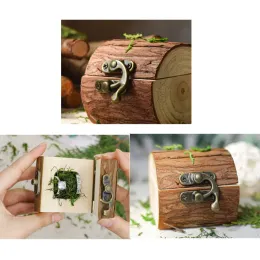Дисплей B36D Деревянный обручальный кольцо коробка деревенское кольцо -контейнер для ювелирных ювелиров