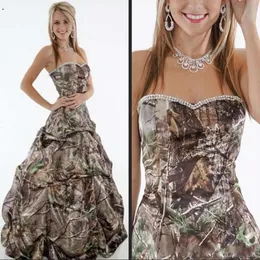 Vestidos góticos sem alças Sweethart Camo vestido de baile longo feito sob encomenda com rendas para casamento vestidos de festa de noiva