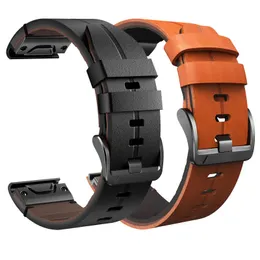 شريط ساعة 26 مم لـ Garmin Fenix ​​7x/6x Pro/6x/5x/5x بالإضافة إلى حزام جلدي أصلي 22 مم لـ Fenix ​​6/6 Pro/5/7 Band 240315