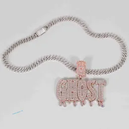 Scopri i gioielli hip-hop con catena di diamanti Moissanite in oro rosa 14kt con pendente ornato da certificazione GRA e chiarezza VVS