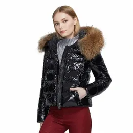 Astrid 2022 nuove donne di inverno cappotto delle donne m di spessore parka fi giacca corta nera con cappuccio in pelliccia di racco abbigliamento femminile 7267 i5Fx #