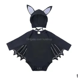 Tema Traje Halloween para Criança Menino Menina Romper Ins Kid Engraçado Hatbat Peruca Macacão Outfit Sleepsuit Geral Pano Drop entrega A Dhft6