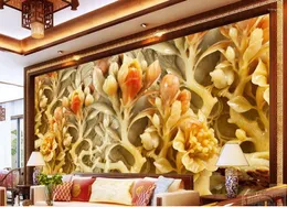 Bakgrundsbilder Bakgrund 3D Mura Jade Relief Orchid Custom Po Stereoskopiskt vardagsrum TV -bakgrund