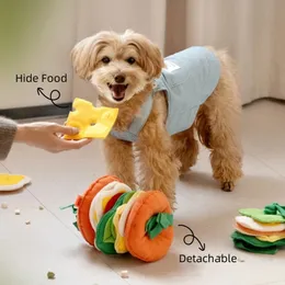 Mewoofun игрушки для собак скрыть еду игрушка в форме гамбургера поощрять обучение головоломка медленная кормушка для домашних животных нюхает 240328