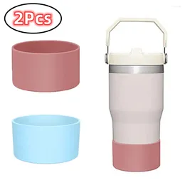 Förvaringspåsar 2st skyddande silikonstövel för Stanely Tumbler Water Cup Bottom Sleeve Cover Accessories 20oz 30oz 40oz Multicolors