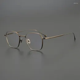 Montature per occhiali da sole Montature per occhiali da uomo in titanio puro CHORD-G Marca giapponese Square Uomo Donna Tendenza ottica Oculos De Grau Feminino