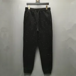 Herrbyxor Hög Novely Luxury Men 2024 Classic Shiny Sky Stars bekväm bomullsparkur Svett Casual Sweatpants D48