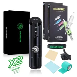DragonHawk X2 Pen Pen High Capacity Battery Body Wireless Tattoo Machine Art Permandent Accessories for初心者供給240322