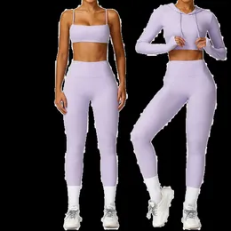 Lu Align Curve Men's Tracksuits Snabb sjöjungfru Drying Gym Fitness Clothing Womens Set Tight Long Sleeved Yoga Set Running Fitness Sports Set Womens Lemon Sports 2024