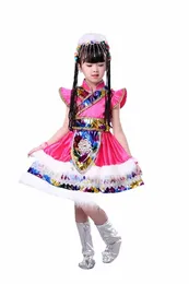 子供の少数派の子供ダンスパフォーマンス衣類チベット服チベット服の袖mgolian女の子62G0＃