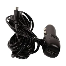 3.5meter 5V 2.1A Curved Mini USB Car Charger with 1 USB Port for Car DVR Camera GPS Video Recorder, Input DC 8V-36V