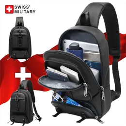 SWISS MILITARY Neue Multifunktions-Crossbody-Umhängetasche für Herren, wasserdicht, für kurze Reisen, Brusttasche für Herren