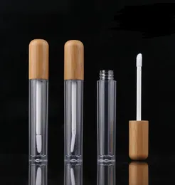 Recipientes vazios de brilho labial de bambu vintage, 5ml, tubo de bálsamo labial, recipientes cosméticos, embalagem de batom de bambu, tubo diy sn16882084780