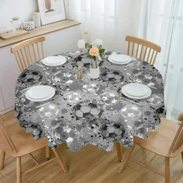 Table Cloth Sports Style Ball Illustration Waterproof Tablecloth Decoration Wedding Home Kitchen Dining Room Round