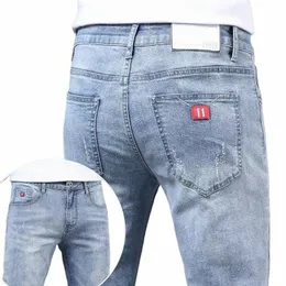 Fi Homens Stretch Skinny Jeans Cott Elástico Slim Fit Calças Jeans Casuais New Blue Jeans Calças Lápis Homens de Alta Qualidade k0vf #